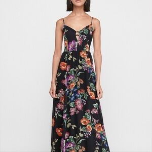 Express Black Floral Maxi Dress